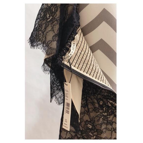 NWT ALICE+OLIVIA Suzy Off The Shoulder Lace Dress - Picture 4 of 10